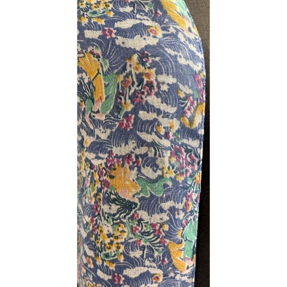 Vtg 1970’s Psychedelic Flowers Waves 20’s Flapper Scarf 74" x 6.5" All Cotton - Picture 8 of 9